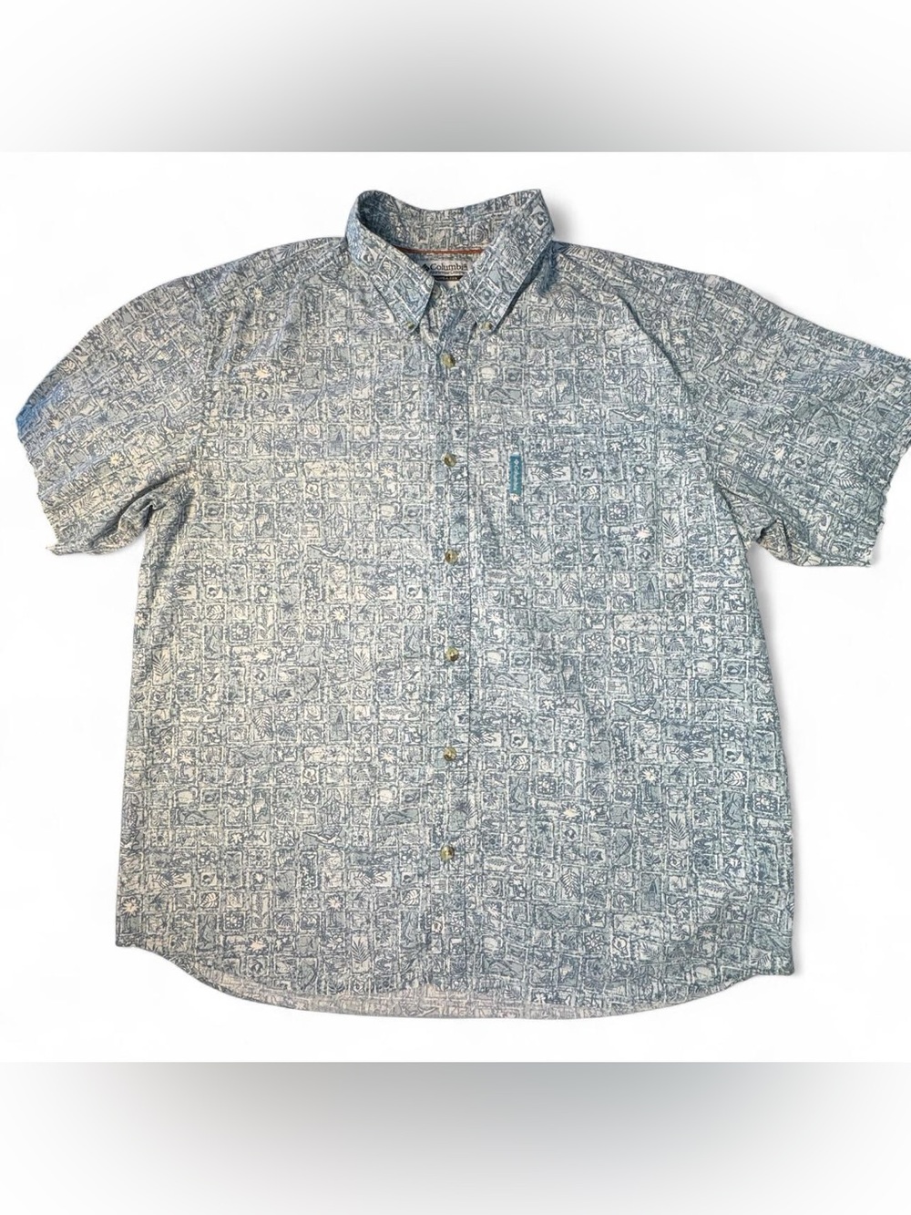 Columbia Sportswear Men's Blue Shirt Large Coastal Gorpcore Granola Outdoor